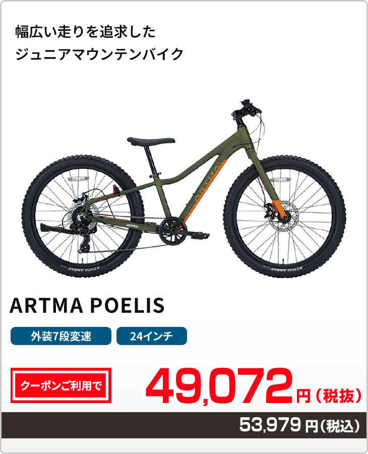 アルテマのジュニアマウンテンバイク　ポエリス